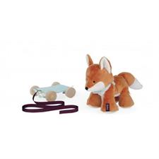 VOLPINA PELUCHE SU RUOTE IN LEGNO