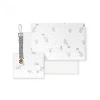LENZUOLA LETTINO COTONE ELEFANTI CON PORTA CIUCCIO GRIGIO