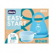 SET PAPPA SILICONE 6+ MESI AZZURRO