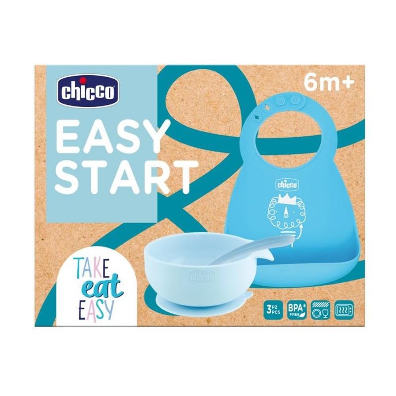 SET PAPPA SILICONE 6+ MESI AZZURRO