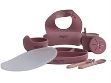 SET PAPPA SILICONE 9 PEZZI ROSA