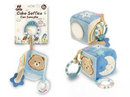 CUBO MORBIDO SENSORIALE AZZURRO